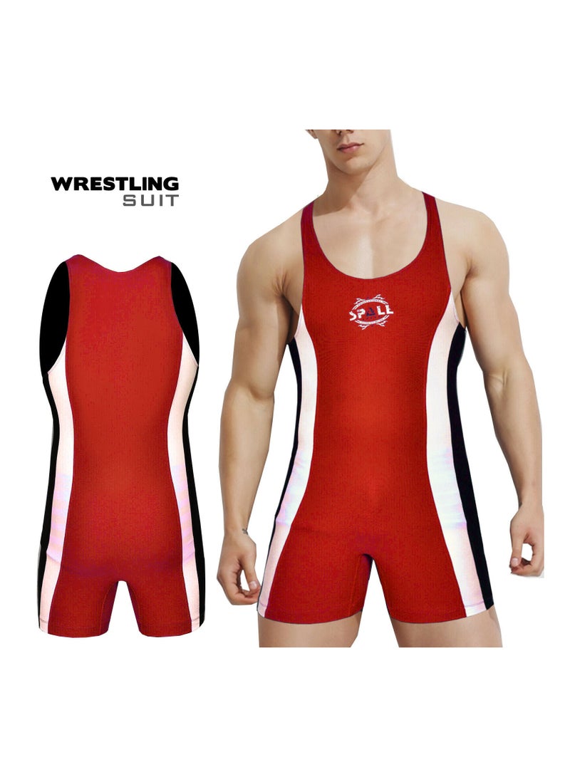 Spall Spall Mens Wrestling Suit One Piece Wrestling Singlet Bodysuit Underwear Sport Bodysuit Gym Outfit Breathable - Image 1