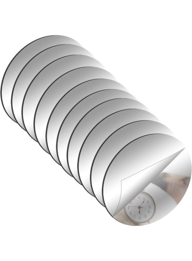 TPGP 10 قطع مرآة دائرية 15 سم بلاط مرآة لاصق ذاتيًا مرآة أكريليك مرآة صغيرة مرآة حائط مرآة لاصقة للديكور في المنزل وغرفة المعيشة وغرفة النوم - Image 1