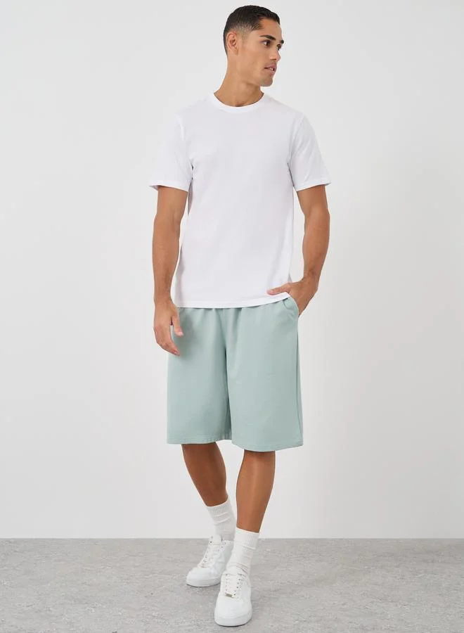 Styli Styli Solid Oversized Shorts with Drawstring