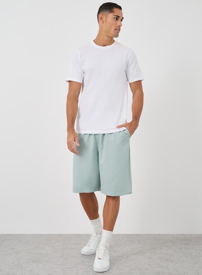 Styli Solid Oversized Shorts with Drawstring - Image 2