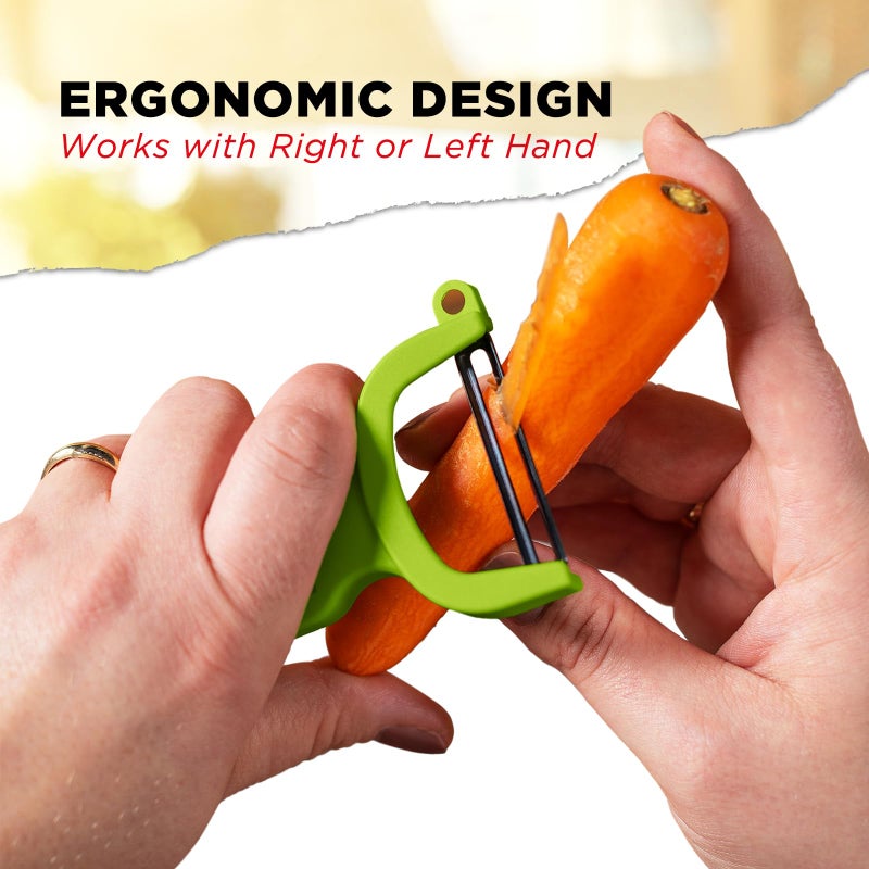 Kuhn Rikon Original Swiss Peeler 3-Pack Red/Green/Yellow - Image 4