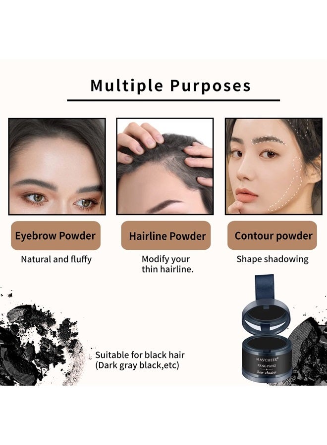 FREEORR 2Pcs Hairline Powder Magical Instantly Hair Line Shadow Quick Cover Hair Root Concealer with Puff Touch, Root Cover Up for Thinning Hair, Waterproof, Non-sticky#Black - Image 5