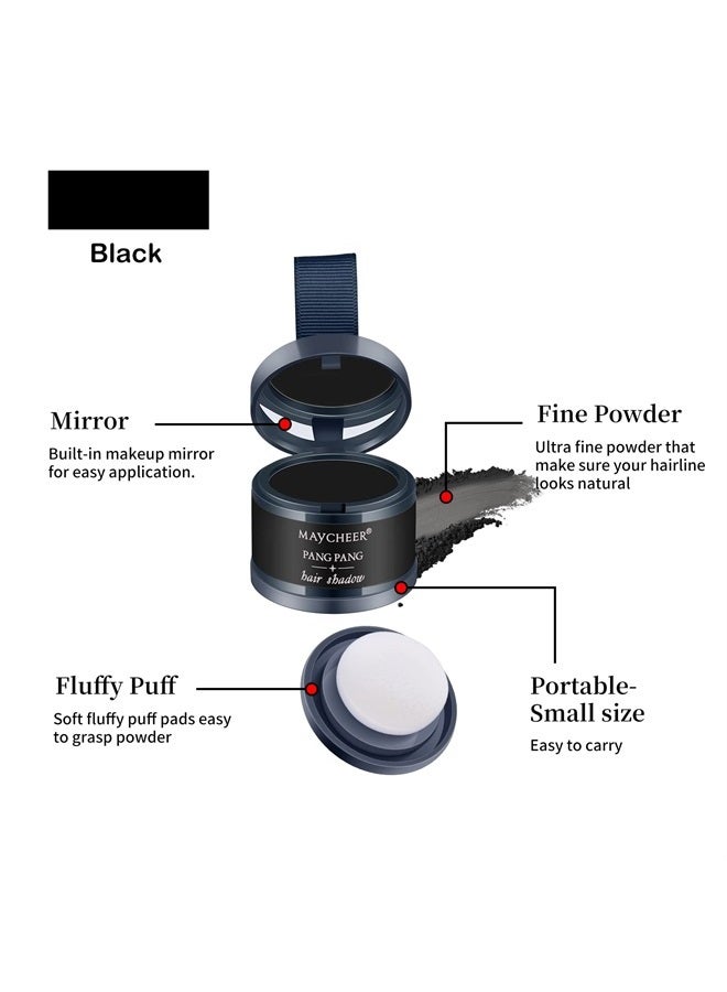 FREEORR 2Pcs Hairline Powder Magical Instantly Hair Line Shadow Quick Cover Hair Root Concealer with Puff Touch, Root Cover Up for Thinning Hair, Waterproof, Non-sticky#Black - Image 2
