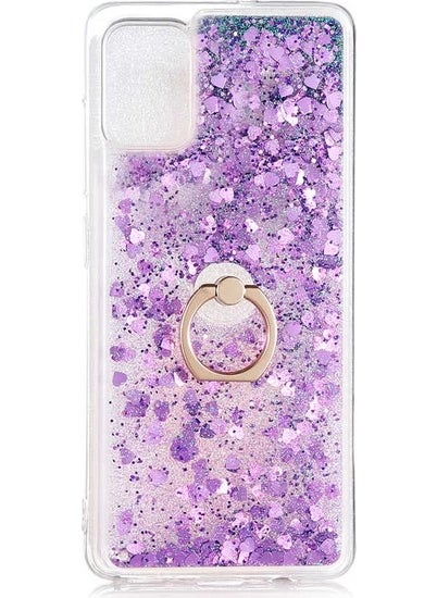 TahTicMer Oppo A15S CPH2179 Case Sequin Water Ring Heart Glitter Stand Silicone Milce Cover Luxury  - Image 1