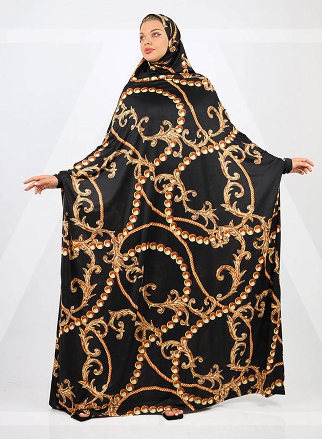 زمرد ثوب صلاة چيرسيه كويتي- مطبوع عملي مع غطاء الرأس  - Image 2