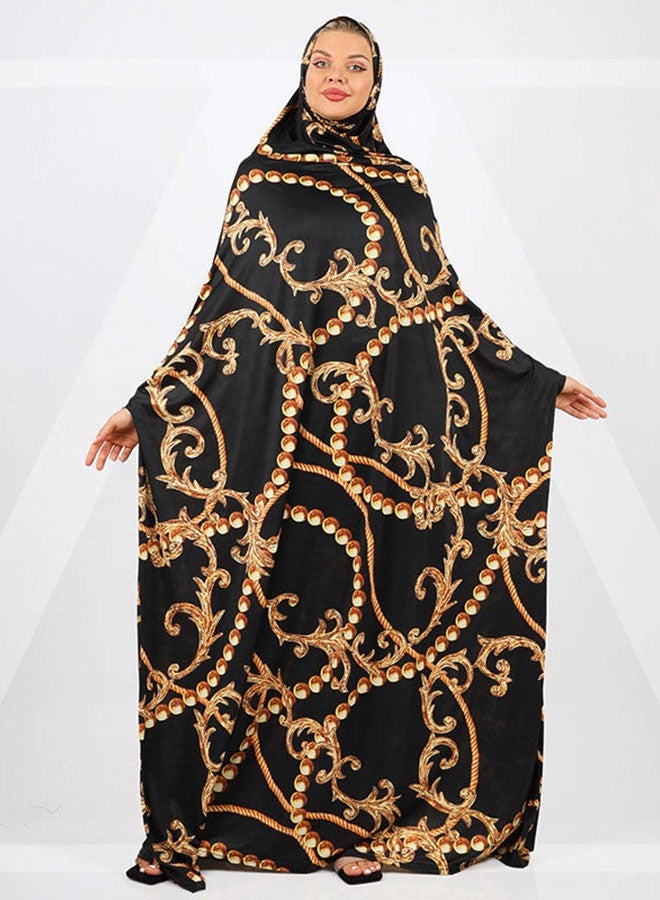 زمرد ثوب صلاة چيرسيه كويتي- مطبوع عملي مع غطاء الرأس  - Image 4