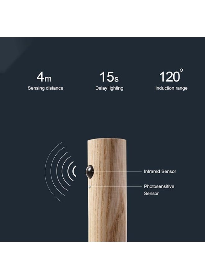 Trendat Wooden Wall Lamp, USB Rechargeable, Magnetic LED Light, Dimmable Touch Control, Wall Light for Kitchen, Hallway, Wardrobe, Wardrobe - Image 4