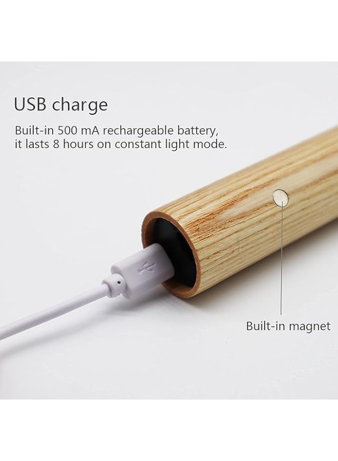Trendat Wooden Wall Lamp, USB Rechargeable, Magnetic LED Light, Dimmable Touch Control, Wall Light for Kitchen, Hallway, Wardrobe, Wardrobe - Image 3