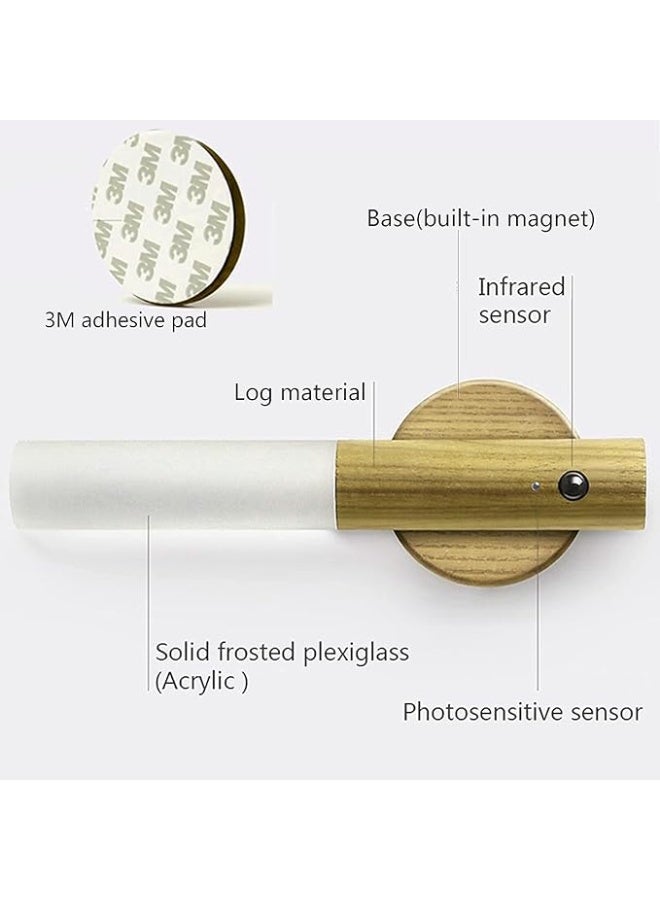 Trendat Wooden Wall Lamp, USB Rechargeable, Magnetic LED Light, Dimmable Touch Control, Wall Light for Kitchen, Hallway, Wardrobe, Wardrobe - Image 2