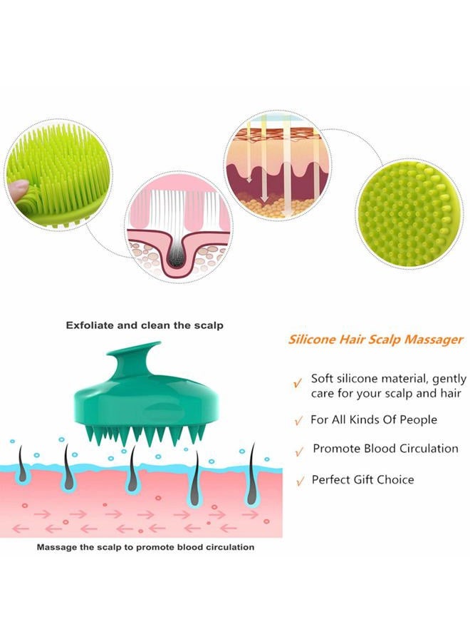 CINLITEK Silicone Body Scrubber & Scalp Massager, Long Handle Back Scrubber for Shower Brush,Exfoliating Body Scrubber, Shower Scrubber for Body Brush, Hair Dandruff Shampoo Brush for Men,Women&Kids - Image 4