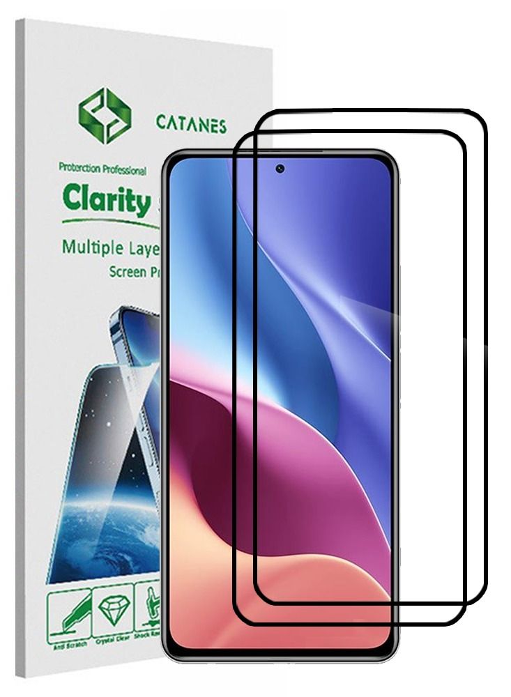 CATANES 2 Pack For Xiaomi Redmi K40 Pro Screen Protector Tempered Glass Full Glue Back - Image 1