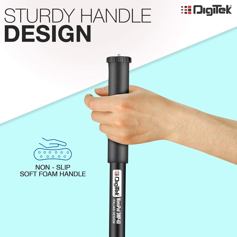 Digitek ® (DMP 60N) Professional Monopod with 4 Extendable Sections & Dual Mount Thread Adapter (1/4inch and 3/8inch), Load Upto: 5 kgs, Max. Operating Height: 5.15 Feet (Black) - Image 3