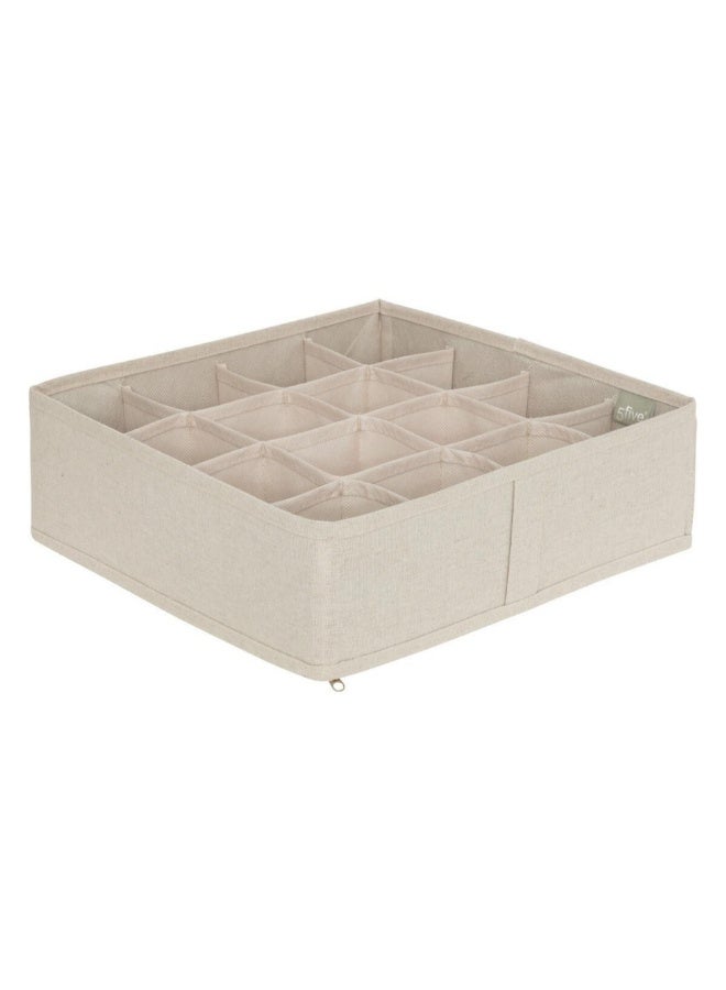 Five Simply Smart Dressy + 16-Compartments Drawer Storage Beige 31 x 31 cm 209327 - Image 1