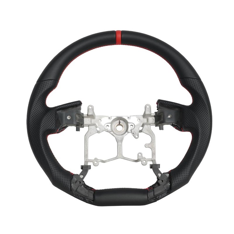 JIANGGAI Full Leather Steering Wheel DShaped Flat Bottom Perforated Leather Grip Car Steering Wheel Fit for Toyota 4Runner 20102024Tundra 20142021Tacoma 20122023