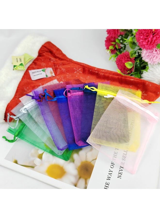 JUNSDUKE 10 Pcs Small Gift Bags, Mix Color Organza Bags 3x4 Inches, Mesh Drawstring Bag for Wedding, Party, Christmas, Jewelry, Candy (10) - Image 5