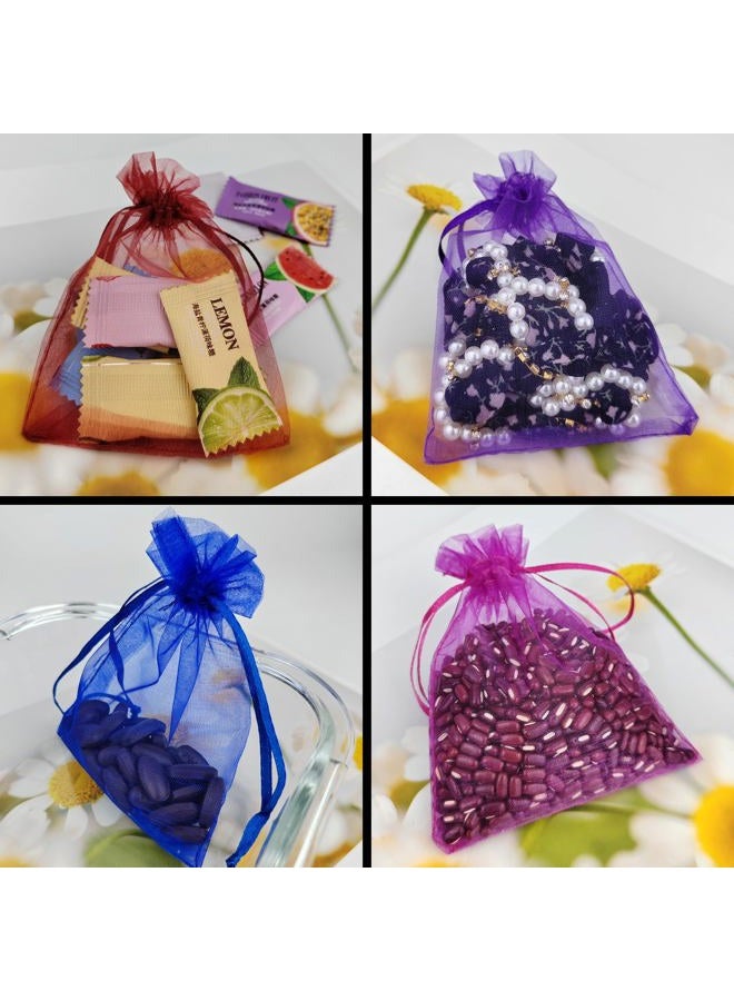 JUNSDUKE 10 Pcs Small Gift Bags, Mix Color Organza Bags 3x4 Inches, Mesh Drawstring Bag for Wedding, Party, Christmas, Jewelry, Candy (10) - Image 3