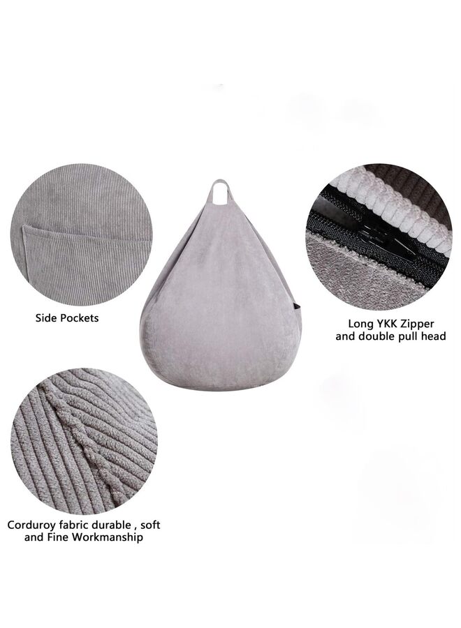 حشو حقيبة فاكهة حيواني غطاء كرسي (لا حشو) للأطفال والبالغين. كيس قمل ناعم فاخر قابل للحشو لتنظيم ألعاب الأطفال أو رغوة الذاكرة كبير إضافي 300 لتر - Image 3