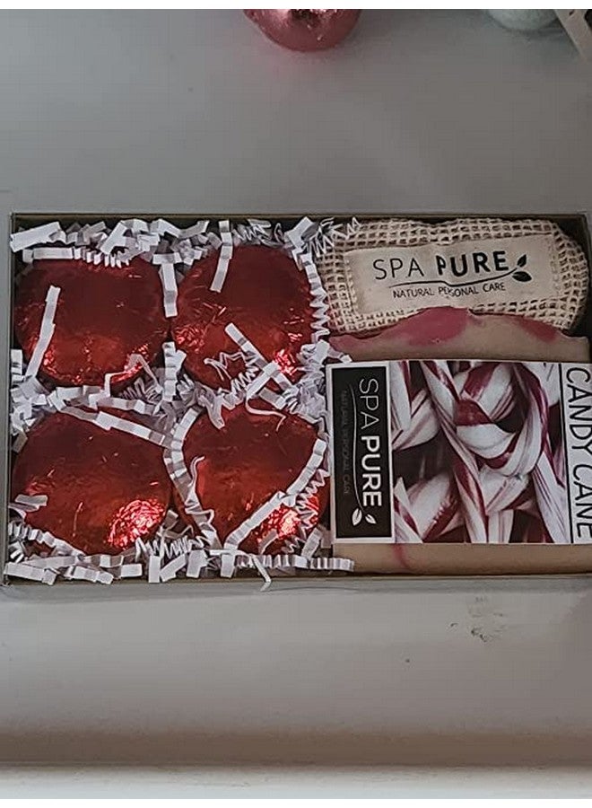 Aromatherapy Gift Setartisan Soap & 4 Bath Meltsmade In Usa With Plant Based Ingredientscotton Soap Bag (Cedar & Spice)