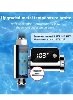 Shower Thermometer LED Digital Display Shower Water Thermometer, 360° Rotating Screen, Fahrenheit and Centigrade Display, Baby Bath Water Thermometer for Home Bathroom Kitchen(Silver) - pzsku/Z5C399E49BDF2005B284EZ/45/_/1735083379/ca323d4b-5862-4121-9fca-c031082702a0