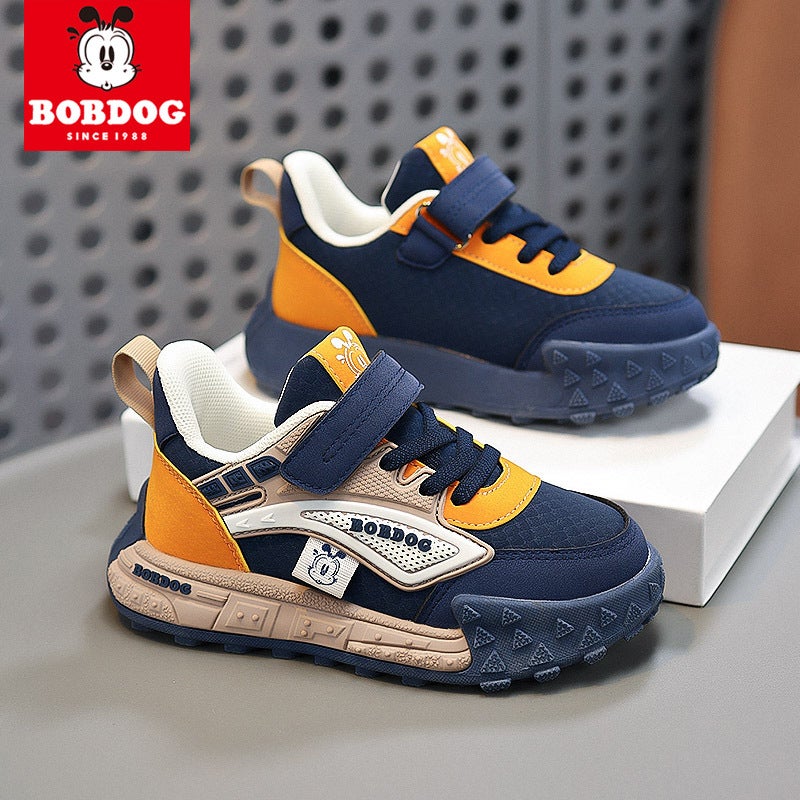 Babu Bean Children'S Shoes Boys Shoes Leather Waterproof Casual Shoes Large Children'S Non-Slip Little Boy'S Sneaker - Image 1