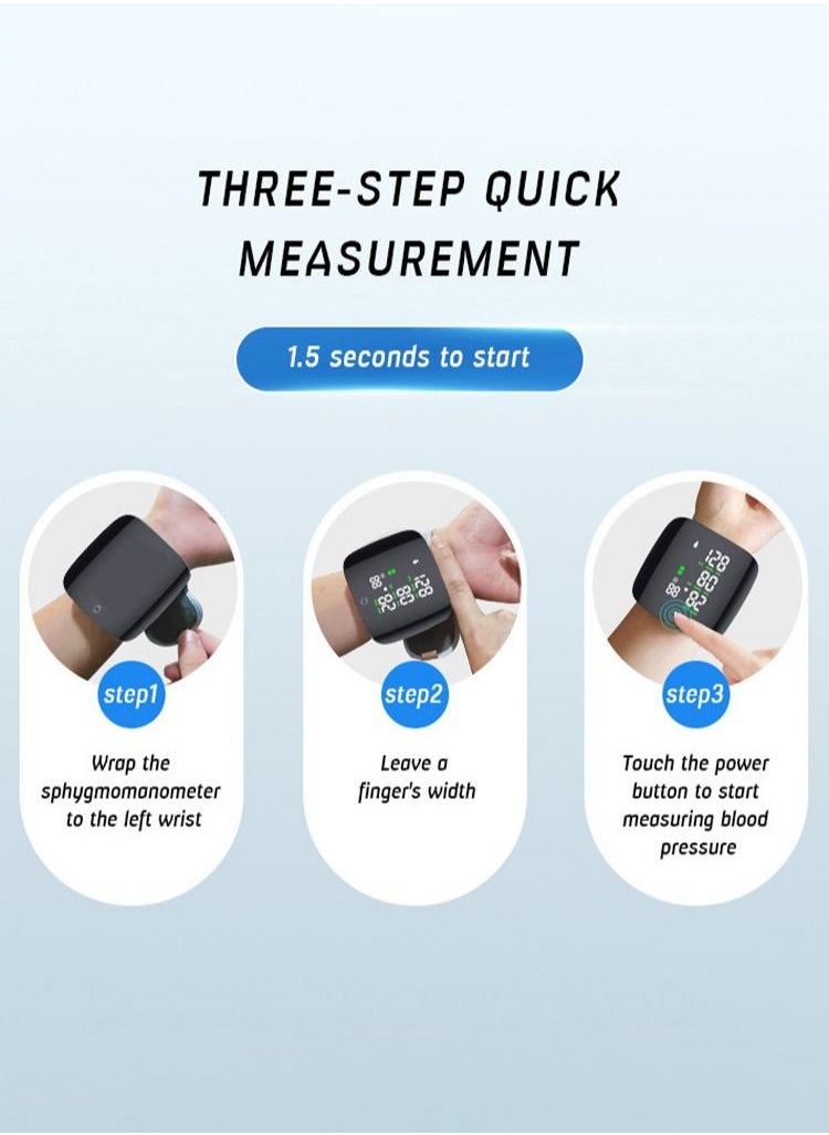 ULHYC Blood Pressure Monitor Digital Wrist Blood Pressure Machine Adjustable Cuff Bp Detector 2x99 Readings Memory Large Display Voice with Carrying Case Automatic Blood Pressure Wrist Detector Watch,blood pressure meter digital,bp monitor  - Image 3