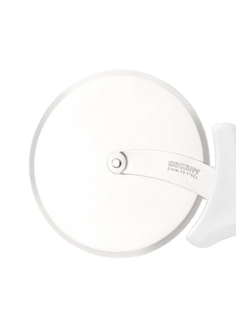 ديسينت ديسنت ستينلس ستيل بيتزا كَتَر | فور إنش (10.16 سم) ويل | 23.36 سم لينث | فينغر غارد آند إيرغونومِك هاندل | شارب كَتَرْز، بيتزا ويل، بيتزا سلايسر – نون سليب هاندل – ديشواشر سيف - Image 2