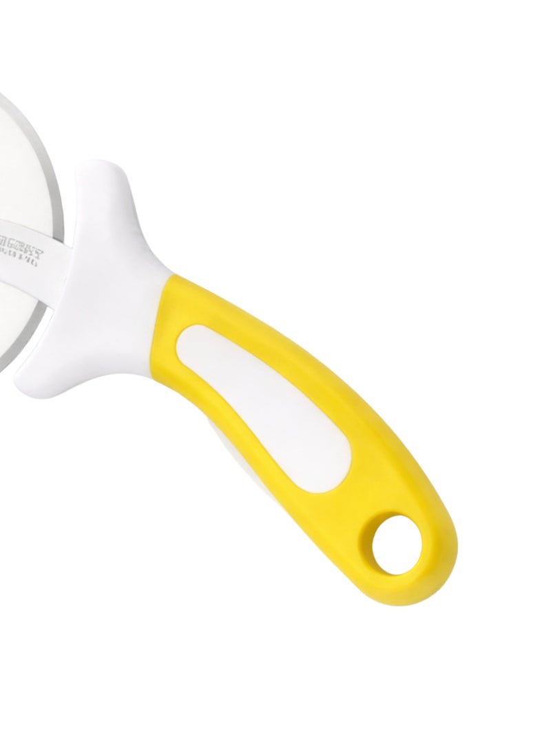 ديسينت ديسنت ستينلس ستيل بيتزا كَتَر | فور إنش (10.16 سم) ويل | 23.36 سم لينث | فينغر غارد آند إيرغونومِك هاندل | شارب كَتَرْز، بيتزا ويل، بيتزا سلايسر – نون سليب هاندل – ديشواشر سيف - Image 3