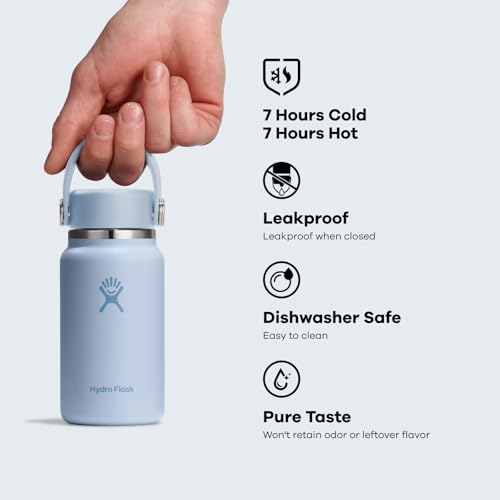 Hydro Flask Micro Bottle - Insulated Mini Leak Proof Flask for Purse or Pocket in 6.7 Oz Trillium Pink - Image 4