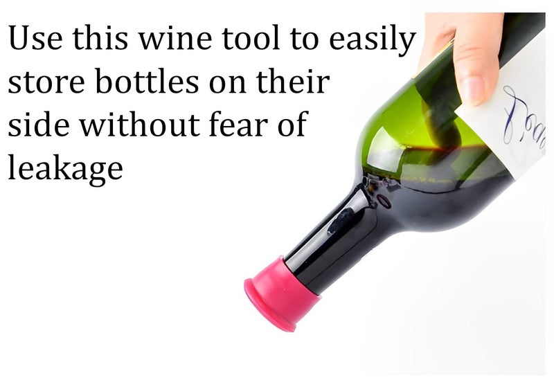 Syga Wine Stoppers Wine Silicone Caps StoppersSilicone Reusable Wine and Beverage Bottle StoppersSet of 5 - Image 5