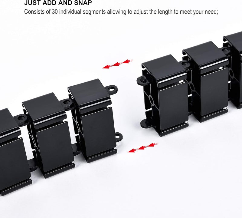 VWINDESK Vertebrae Cable Management Spine Kit | Height Adjustable Desk Quad Entry Wire Organizer, Black - Image 2