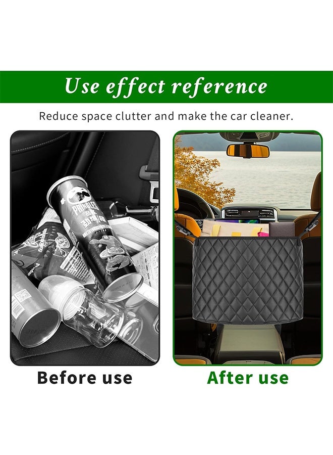 Car Net Pocket Handbag Holder，Purse Holder for Between Seats，Leather Seat Back Organizer Mesh Large Capacity Bag，Handbag Between The Two Seats - Image 4