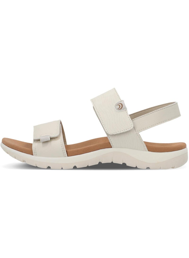 Outventure صنادل نسائية بلون بيج غروب الشمس EU 37، جلد صناعي علوي، أحزمة قابلة للتعديل، قاعدة قدم مريحة، نعل مطاطي متين للأنشطة الخارجية والاستخدام اليومي - Image 1