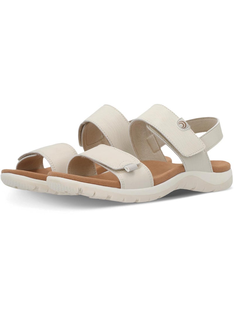 Outventure صنادل نسائية بلون بيج غروب الشمس EU 37، جلد صناعي علوي، أحزمة قابلة للتعديل، قاعدة قدم مريحة، نعل مطاطي متين للأنشطة الخارجية والاستخدام اليومي - Image 4