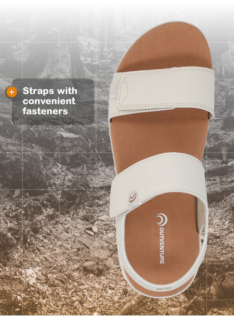 Outventure Women's Sandals Sunset Beige, Synthetic Leather Upper, Adjustable Straps, Comfortable Footbed, Durable Rubber Sole for Outdoor Activities and Everyday Wear - Image 3