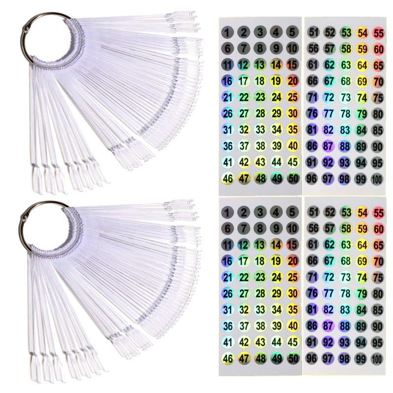 Nail Swatch Sticks with Ring for Nail Color Display Nail Art Supplies Nail Practice Samples 100pcs transparent
