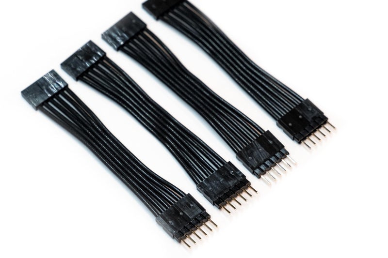 Litcessory Flexible Corner Connector/Extension Cable for Philips Hue, WiZ Lightstrip (2in, 4 Pack, Black - Standard 6-PIN V3 / WiZ Lightstrip) - Image 1