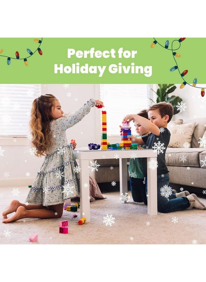 Creative QT MakerBase, Green, 4 Pack, 10”x10” Peel-and-Stick Toy Building Blocks Stackable Baseplates, Bases for Play Tables, Walls, and More, Compatible with All Major Brick Brands - Image 3