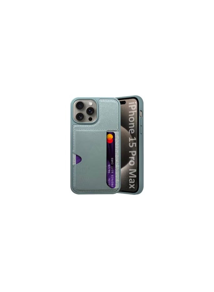 CATANES iPhone 15 Pro Max 2Packs Case Leather Antifingerprint Cover with Wallet Card Slot Shell, Side Insert Card Holder, Anti Fall Protection - Grey  - Image 2