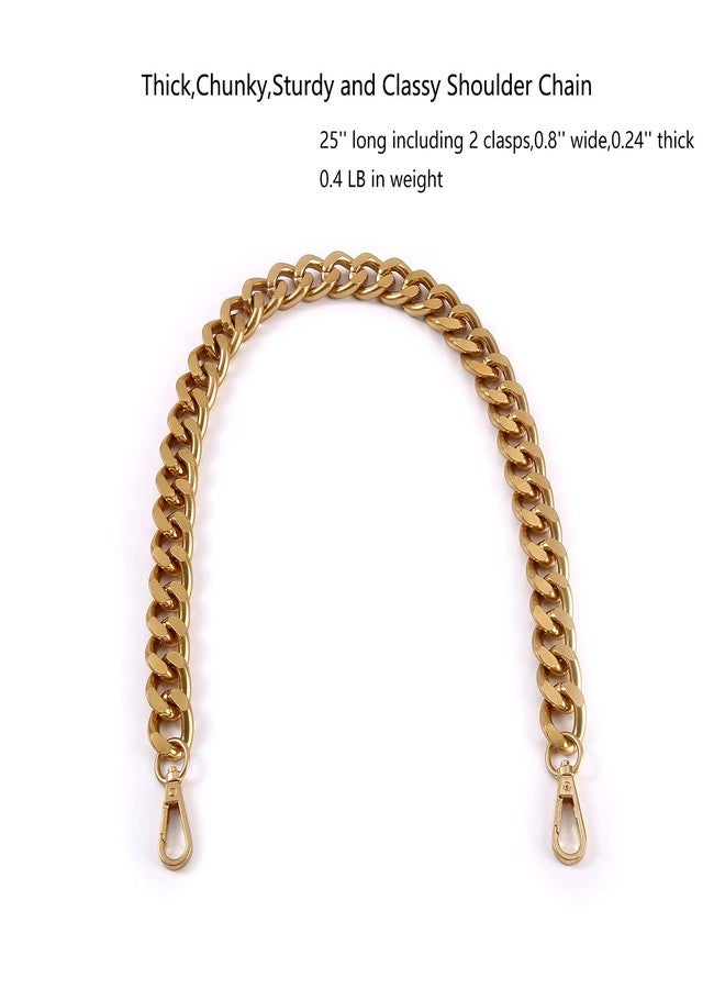 Yichain 25 Inch Trendy Chunky Metal Chain Purse Handles Shoulder Strap Replacement for Handbag (Antique Gold) - Image 2