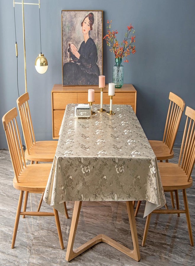 FAVE Gold Tablecloths Vinyl Table Cloth for Kitchen Dining Table Wipeable PVC Tablecloth Cover for Rectangle Table (Gold 55”x78”) - Image 5
