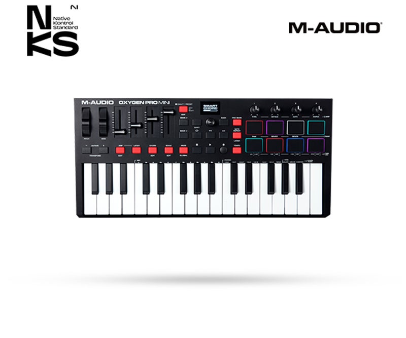 M-Audio Oxygen Pro Mini Portable MIDI Keyboard Smart Chord Arpeggiator OLED Screen - Image 1