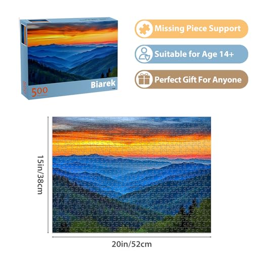 Biarek Jigsaw Puzzles 500 Pieces for Adults Puzzle Landscape Challenging Puzzle for Teens Elderly Natural Scene Hard Puzzles Great Gift for Friends Family Activity Fun Puzzle Games Toys 205X15 - Image 5
