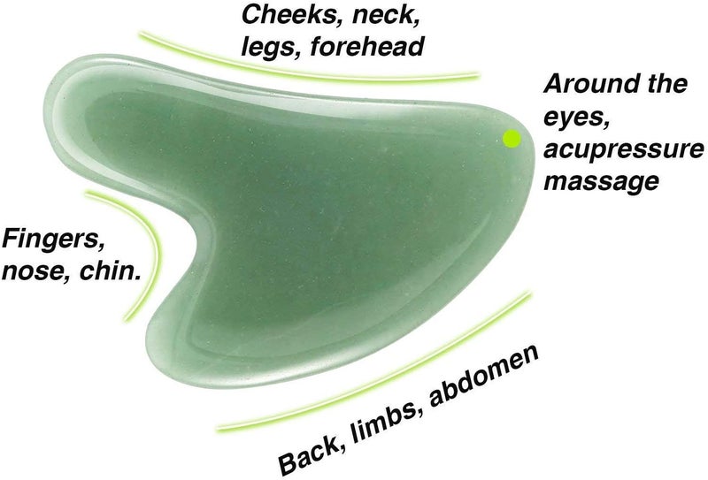 ONWON Aventurine Gua Sha Scraping Massage Board Tool Natural Jade Stone Guasha Board for Face Body Skin Caring Spa Therapy Trigger Point Treatment Soft Tissue Mobilization Tool - Image 4