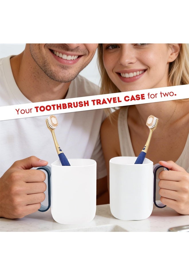 Blue Portable Travel Toothbrush Holder With Cover For Camping Dorm Home - Image 2
