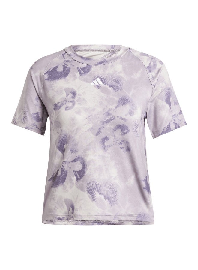 adidas Originals adidas Aop Flower Tee Pink Training T-Shirts 2XS - Image 1