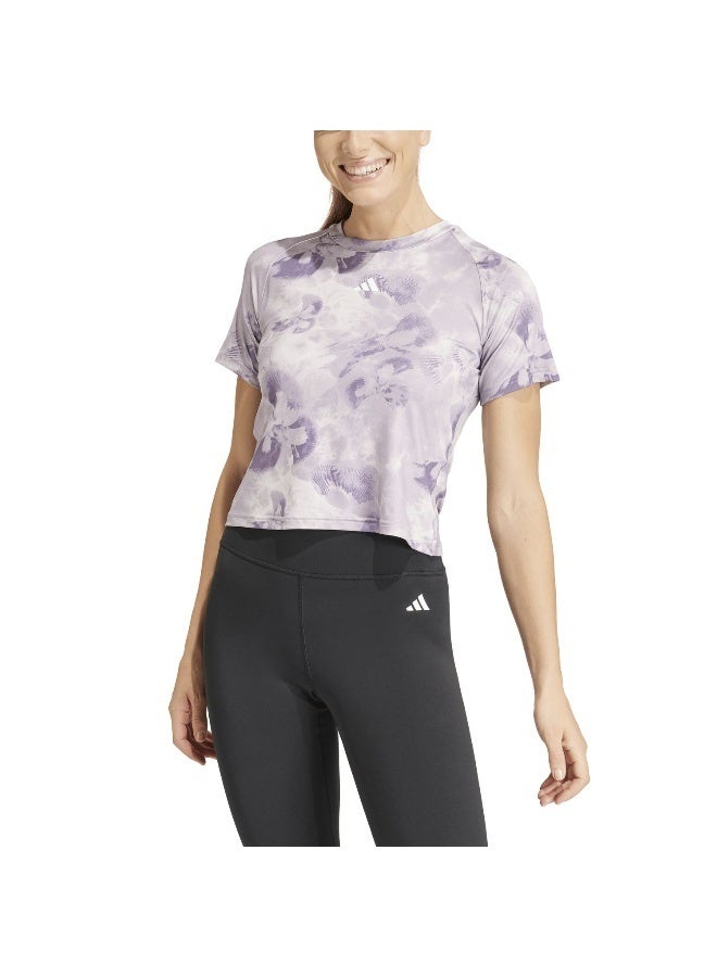 adidas Originals adidas Aop Flower Tee Pink Training T-Shirts 2XS - Image 4
