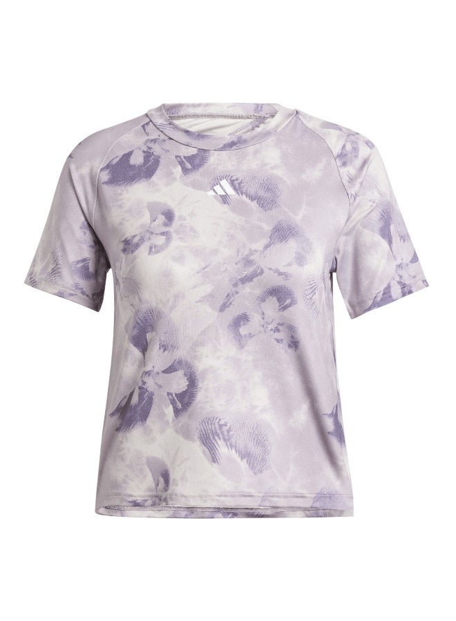 adidas Originals adidas Aop Flower Tee Pink Training T-Shirts 2XS - Image 2
