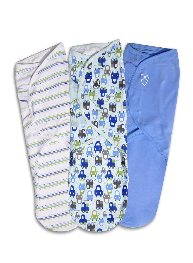 SwaddleMe Original Swaddle - Size Large, 3-6 Months, 3-Pack (Graphic Car) - Image 1