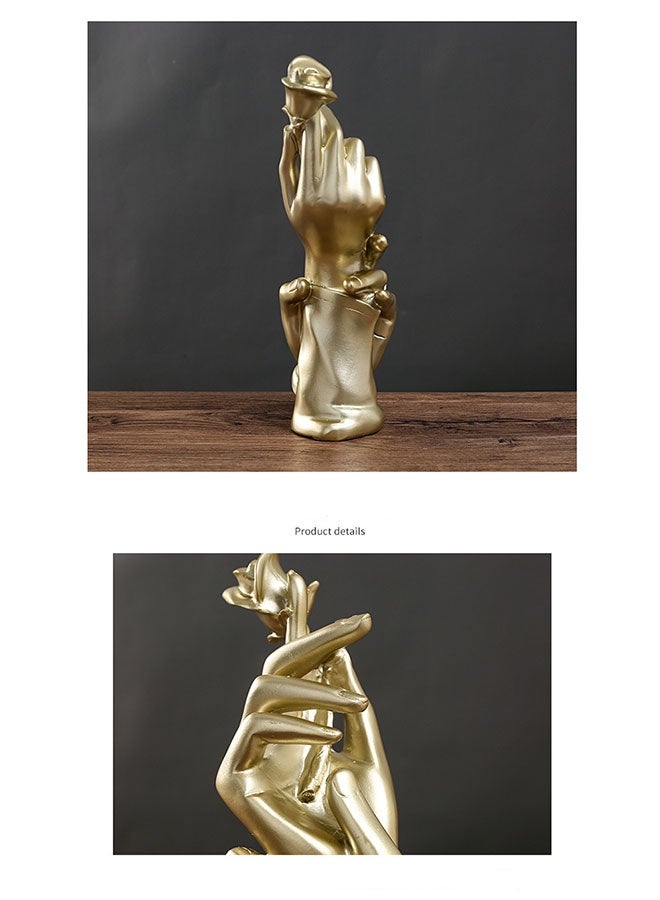 Gold Modern Resin Sculptures, Home Decor Resin Statues, Abstract Art Desktop Figure, Elegant Desk Display Crafts, Home Shelf Ornaments, Statue Art Décor Gifts, Home Decoration Items, Home Decor Accents for Office, Bookshelf, TV Stand, Table, Desk, Living Room - Image 5