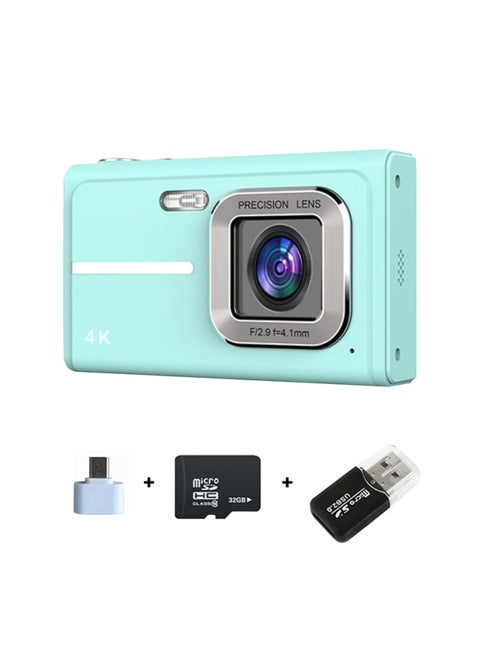 CCD Camera Student Party Cheap Old Card Camera Can Pass Mobile Phone AF Focus High Color Value Gift-Body Color:X1 Blue + 32G Memory Card + USB Card Reader + TYPE-C Adapter